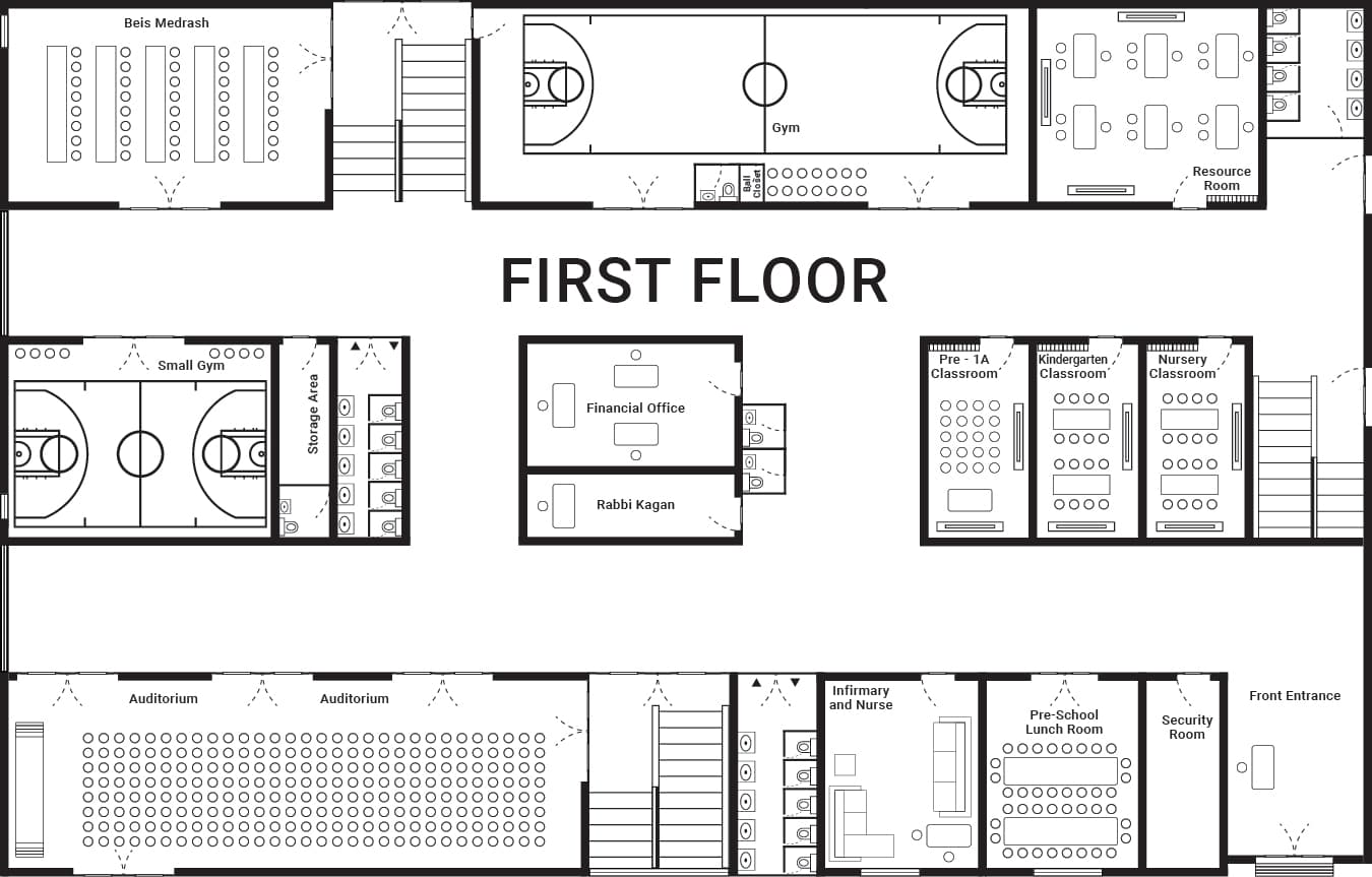 First Floor plan of Yeshiva Makom Torah