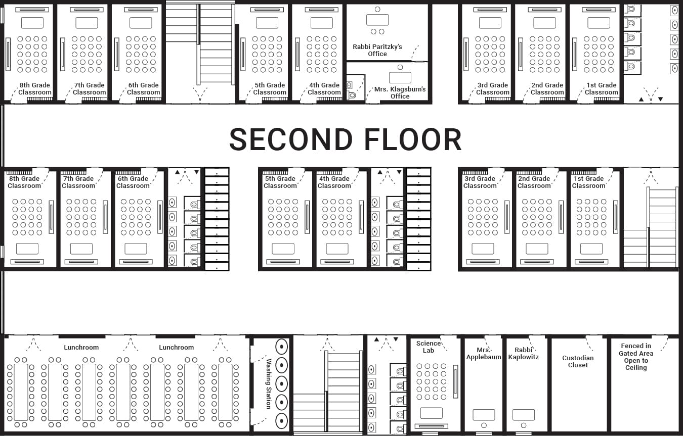 Second Floor plan of Yeshiva Makom Torah